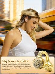 JewelPods C01 Wireless Earbuds (Yellow Gold & Leather)