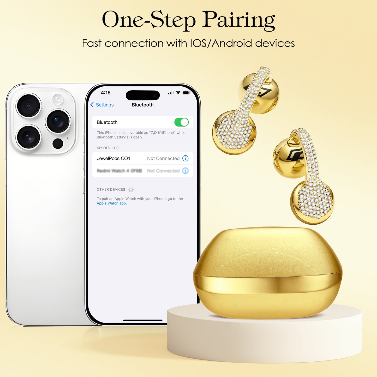 JewelPods C01 Wireless Earbuds (Yellow Gold)