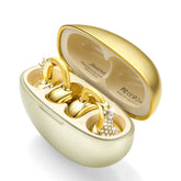 JewelPods C3 Gold.Wireless Earbuds, Jeweled Bluetooth Open-ear Headphones, Ultra-light Memory Wire Clip-on earbuds, Sweat and Water Resistant & 60 hrs Playtime, Premium Audio Comfort All-Day Wear