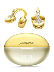 JewelPods C3 Yellow Gold.Wireless Earbuds Metallic Charging Case, Gold