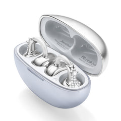JewelPods C3 Silver.Wireless Earbuds, Jeweled Bluetooth Open-ear Headphones, Ultra-light Memory Wire Clip-on earbuds, Sweat and Water Resistant & 60 hrs Playtime, Premium Audio Comfort All-Day Wear