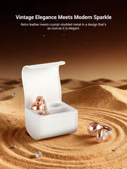 JewelPods C01 Wireless Earbuds (Rose Gold & Leather)