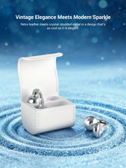 JewelPods C01 Wireless Earbuds (White Gold & Leather)
