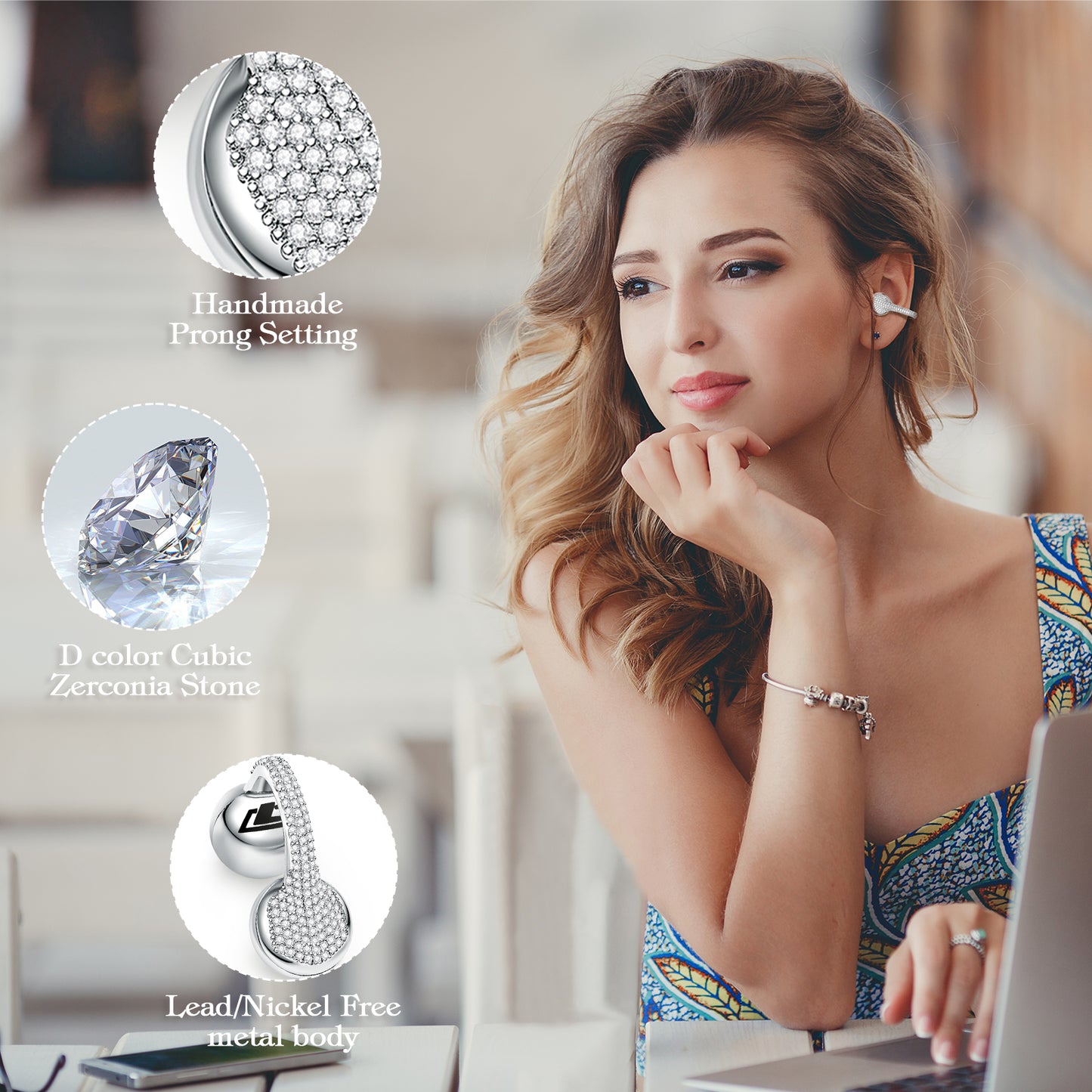 JewelPods C01 Wireless Earbuds (White Gold)