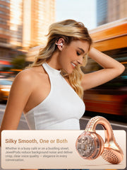 JewelPods C01 Wireless Earbuds (Rose Gold & Leather)