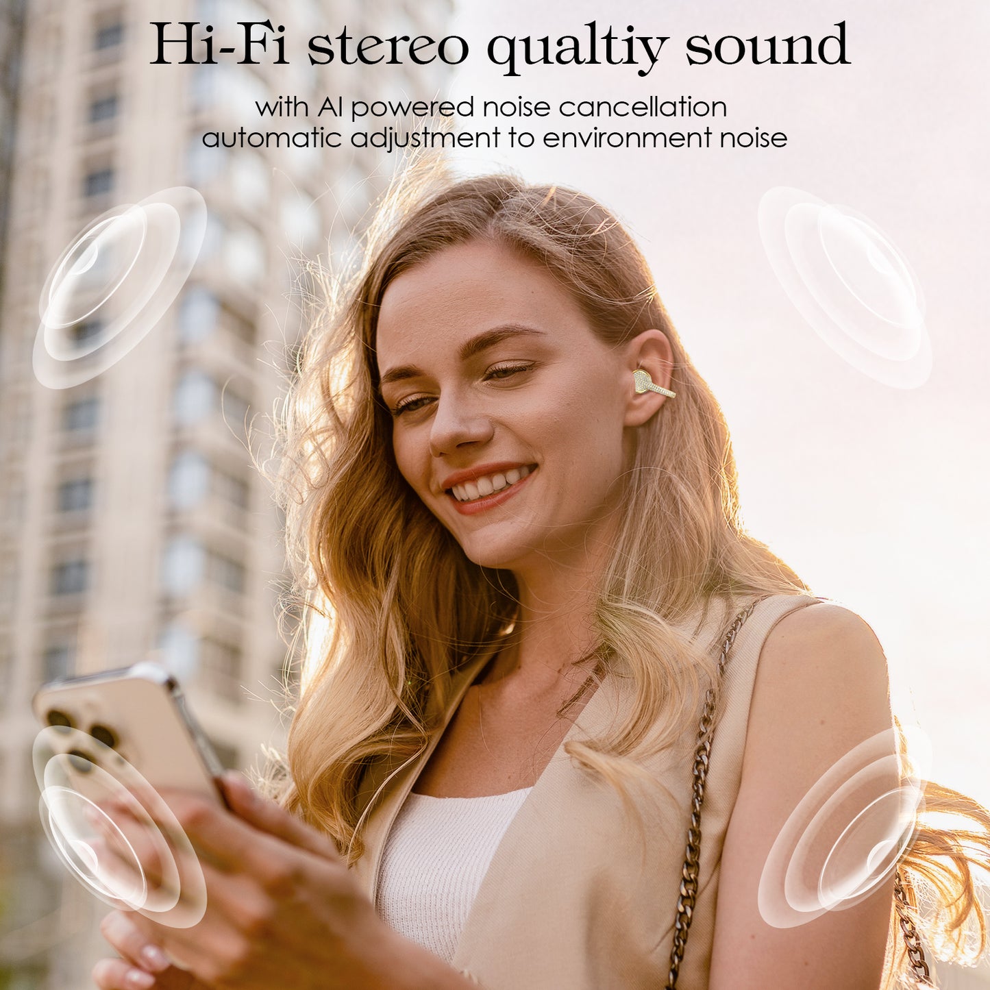 JewelPods C01 Wireless Earbuds (Yellow Gold)