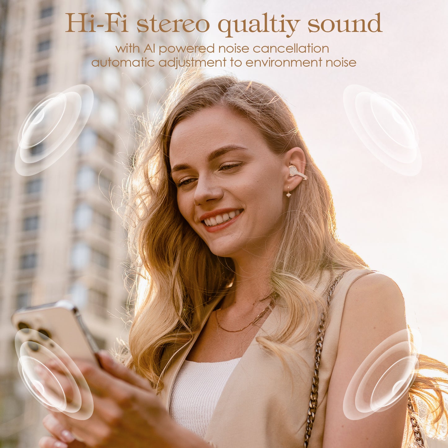 JewelPods C01 Wireless Earbuds (Rose Gold)