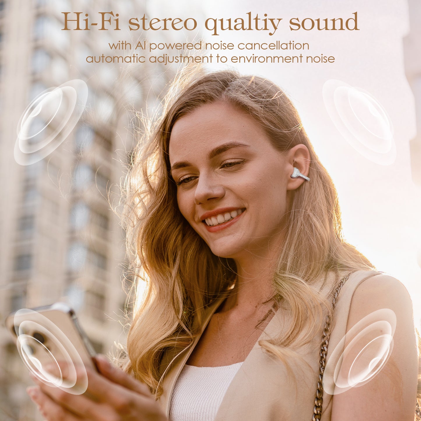 JewelPods C01 Wireless Earbuds (White Gold)