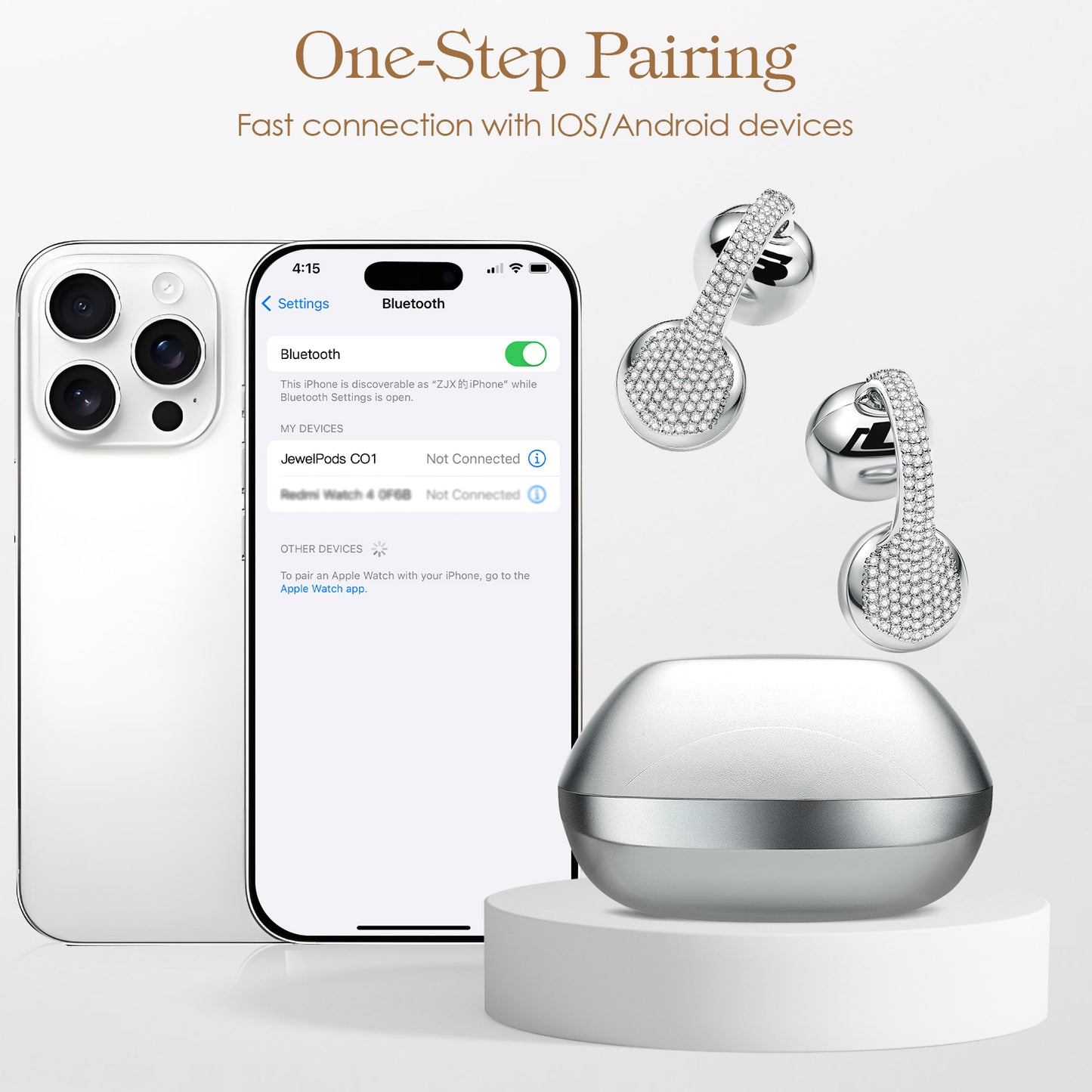 JewelPods C01 Wireless Earbuds (White Gold)